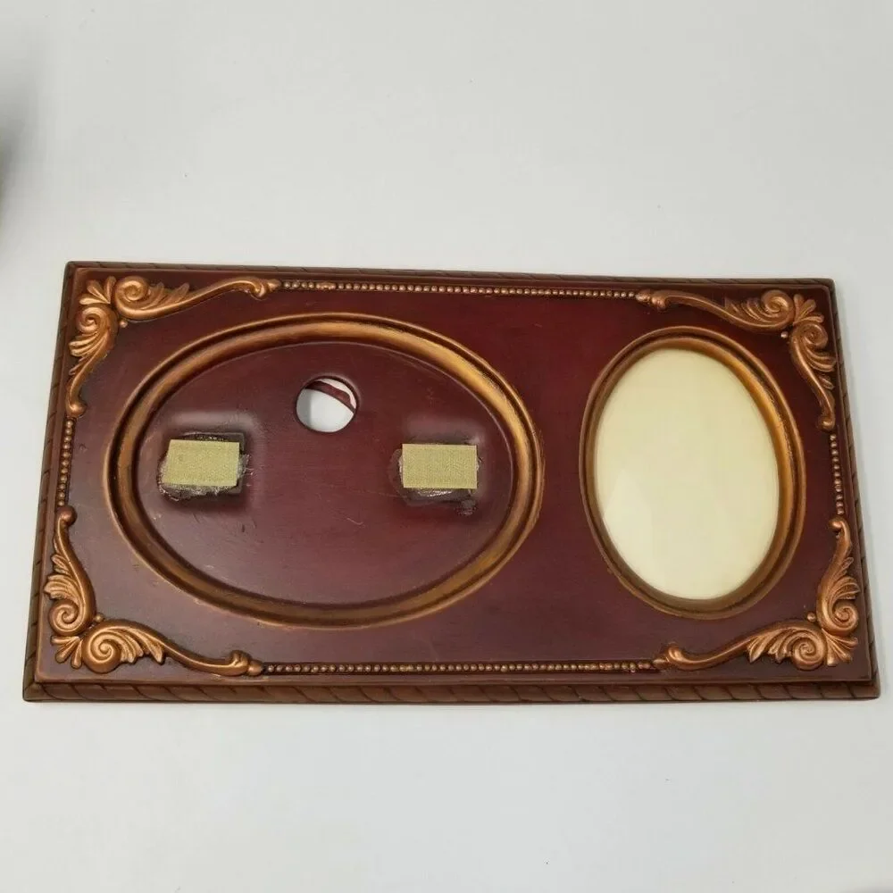 Handmade Ceramic Photo Frame Burgundy Brown Removable Easel Interchangeable